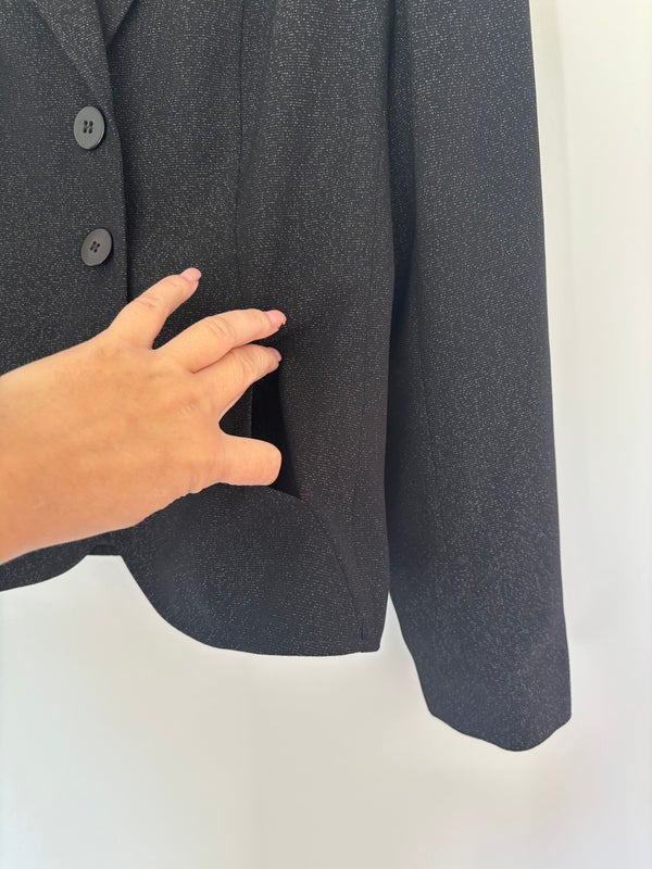 Autonomy Black With Silver Threads Collared Blazer Jacket Size 10