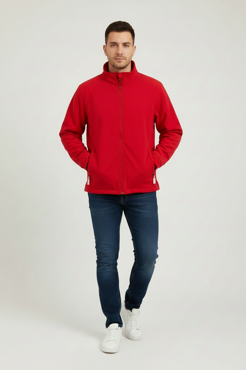 The 2786 Soft Shell Jacket Cadet Collar Red Jacket Windbreaker Size M