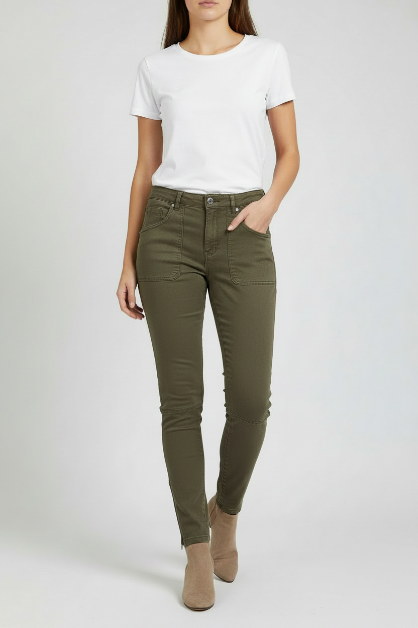 New Look Denim Zip Pockets Jeans Trousers Size 12 Short