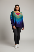 Long Wide Relaxed Sleeve Hand Knitted Jumper Pullover One Size 16-18