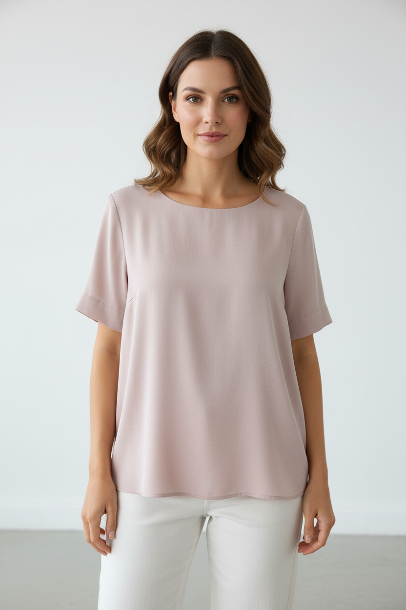 Topshop Short Sleeve Round Neck Blouse Used Good Size 14