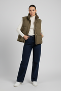 Women's Primark Sleeveless Padded Gilet Jacket Brand New Khaki Size M UK 12/14