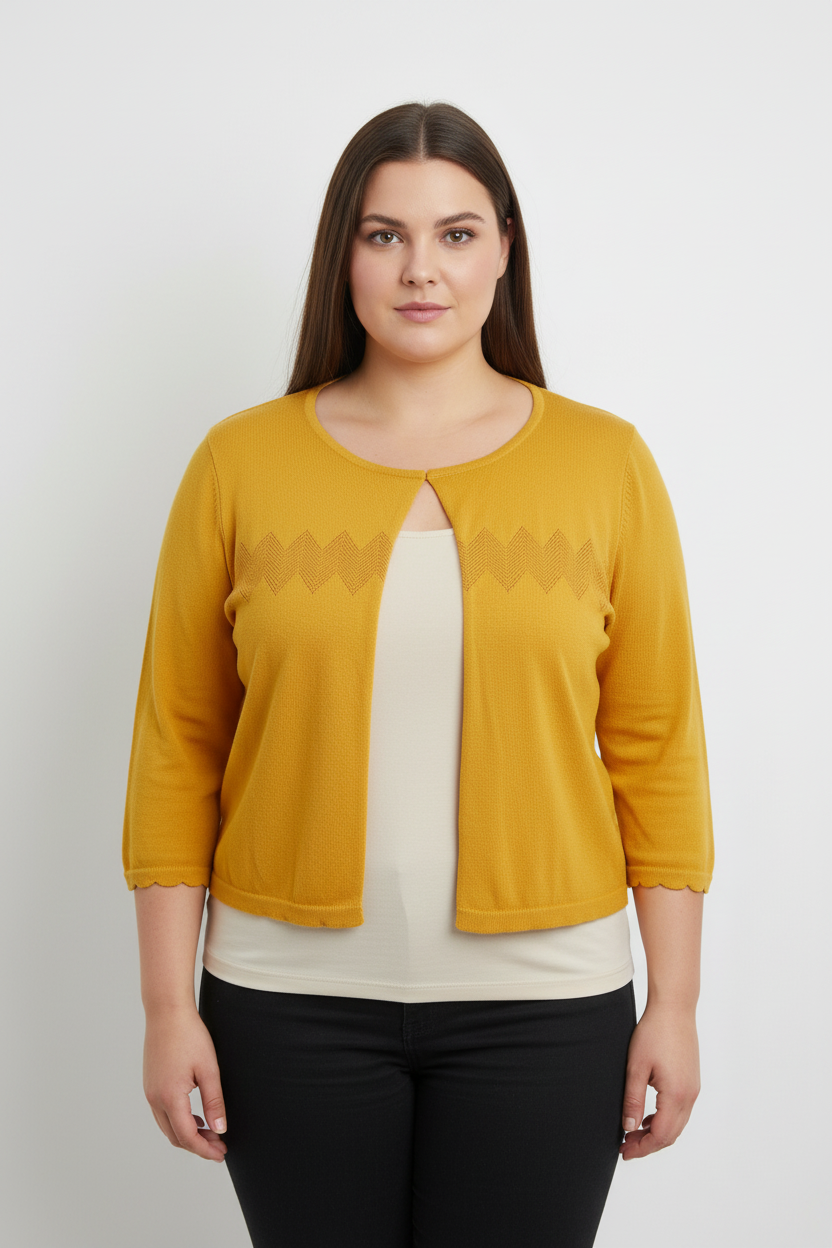 Women's Matalan Papaya Collection Long Sleeve Yellow Cardigan Size 18
