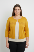 Women's Matalan Papaya Collection Long Sleeve Yellow Cardigan Size 18