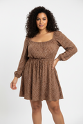 Women's Asos Long Off The Shoulder Sleeve Spotty Pattern Viscose Dress Size 16