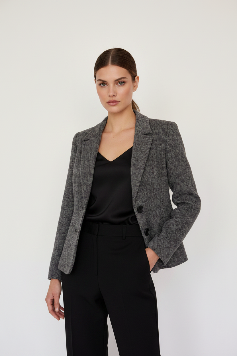 Hobbs Long Sleeve Collared Wool Blazer Jacket Short Length Size 8