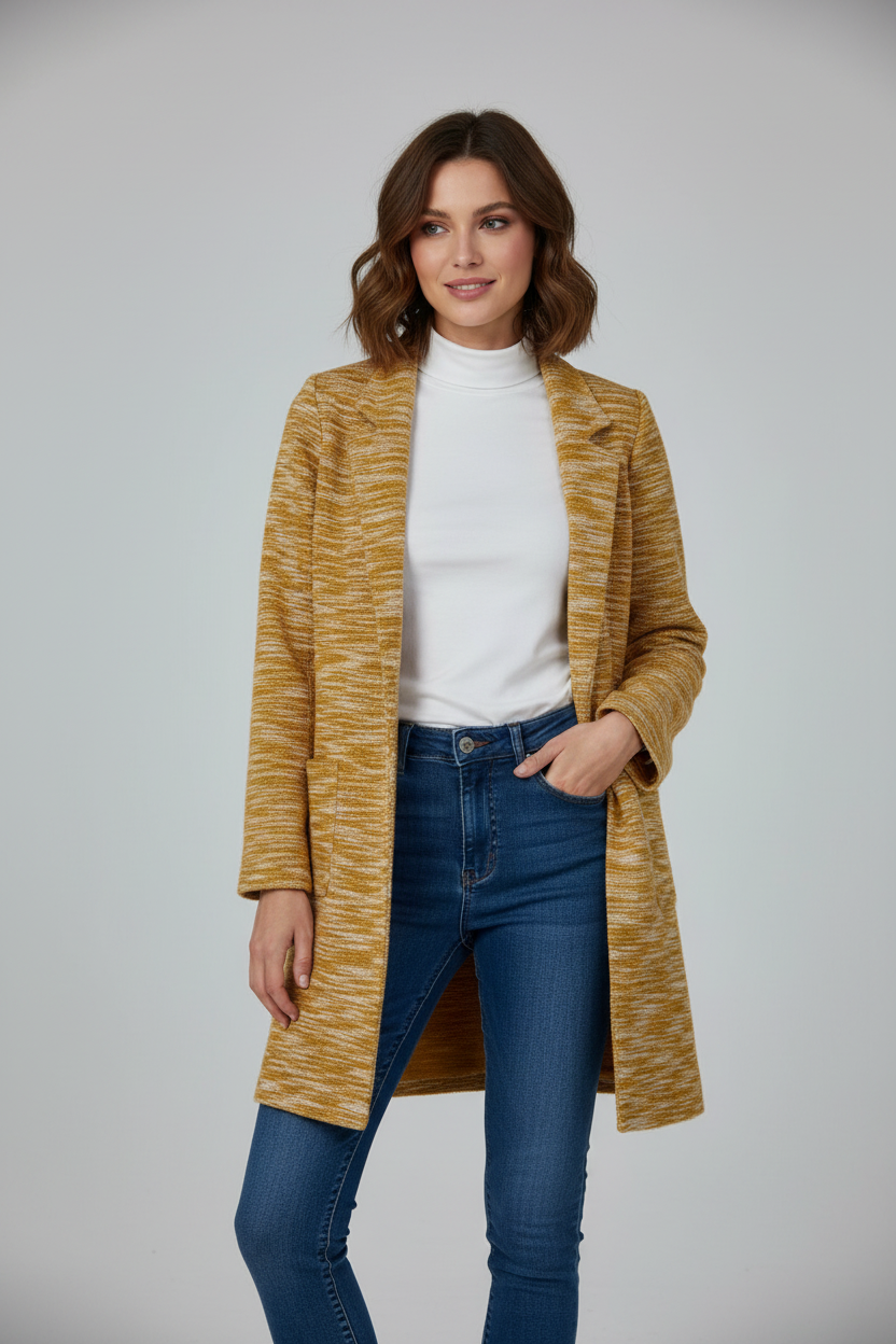 Nutmeg Long Sleeve Non Fastened Collared Cardigan With Pockets Size 10