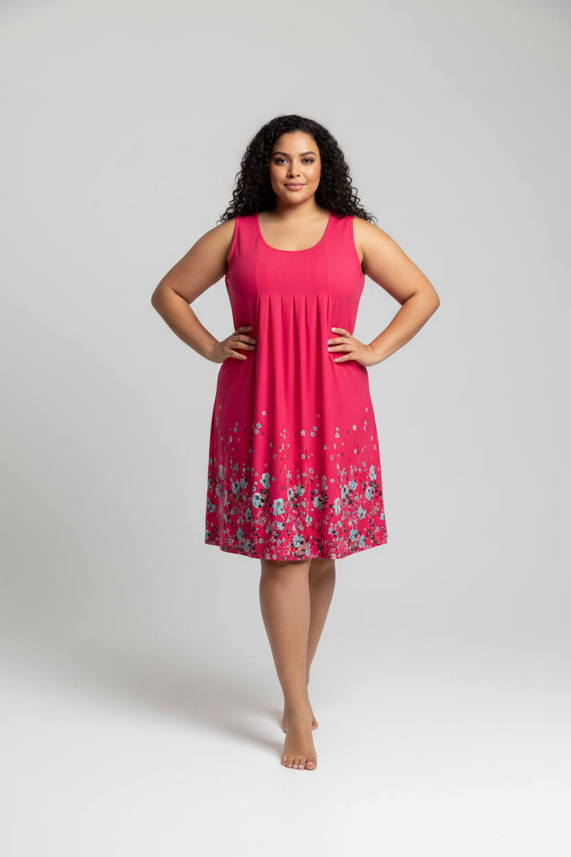 Unbranded Sleeveless Knee Length Pink Summer Dress Size XXL