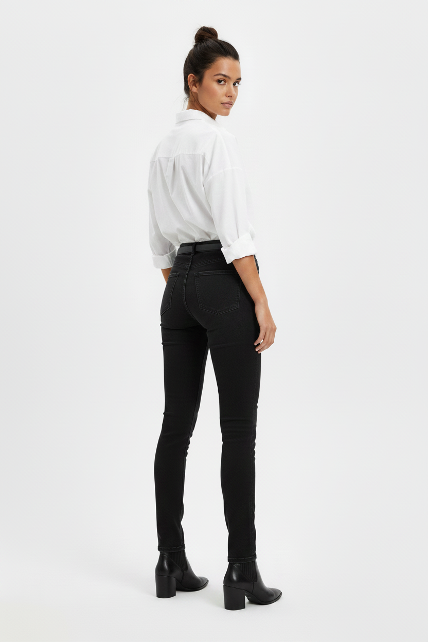 Women's Jack & Jones JJXX Slim High Waist Black Mom Style Jeans Size W30 L32