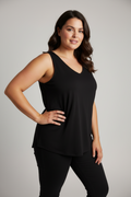 JD Williams Sleeveless V-Neck Black Top Blouse Size 18
