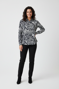 M&S Collection Long Sleeve Collared Shirt Navy White Patterns Size 12