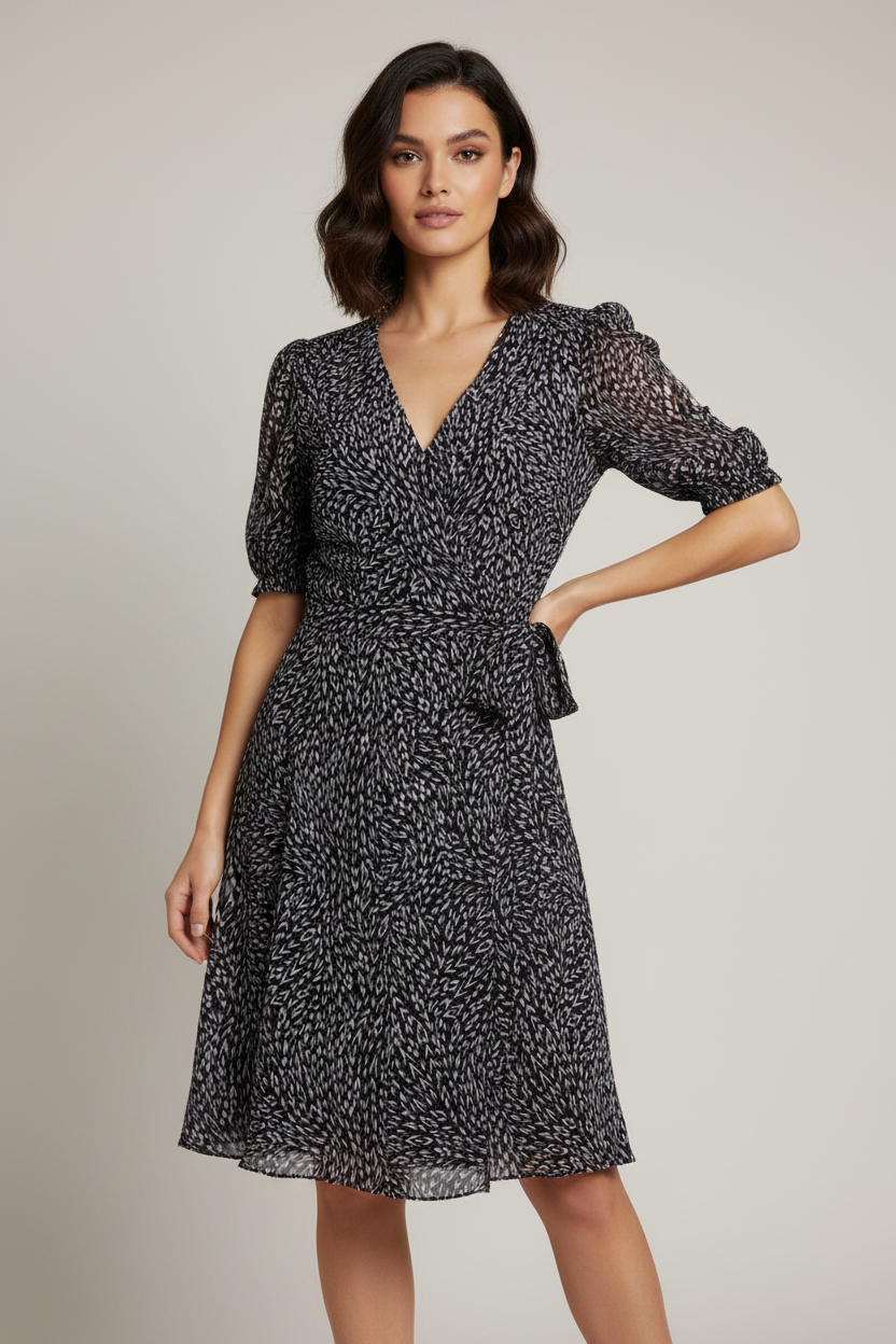 Women's Stella & Julie Short Sleeve V-Neck Wrap Dress Belted Brand New Size 12