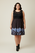 Unbranded Sleeveless Black Lace Knee Length Dress Size 4XL UK 20