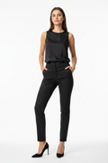 Atmosphere Patterned Trousers Front Pockets Black/Grey Size 10