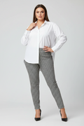 Select Houndstooth Pattern Front Closure Zip Cropped Trousers Size 16