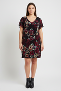 Celuu Short Sleeve Floral Viscose Tunic Mini Dress Size UK 14