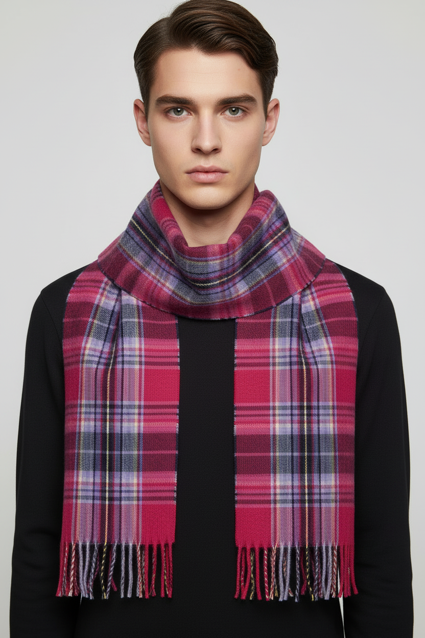 James Pringle Weavers Furlong Fushia Scarf 100% Acrylic One Size