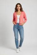 Tommy Hilfiger 3/4 Sleeve Pima Cotton Blend Cardigan Pink Size M