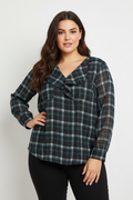 The Collection Debenhams Long Sleeve Checkered Blouse Size 18