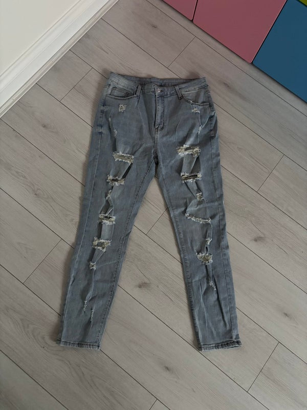 Women's Light Blue Ripped Jeans Size XL