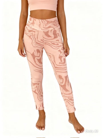 Gymshark Activewear Leggings Trousers Pink Patterned Size XS