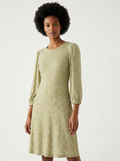 Women's Marks & Spencer Half 3/4 Sleeve Viscose Casual Dress Size 12 Regular