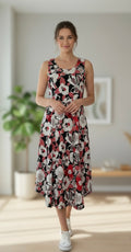 Tu Sleeveless Linen Viscose Midi Shift Dress Size 12