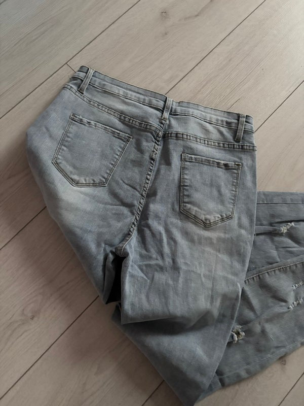 Women's Light Blue Ripped Jeans Size XL