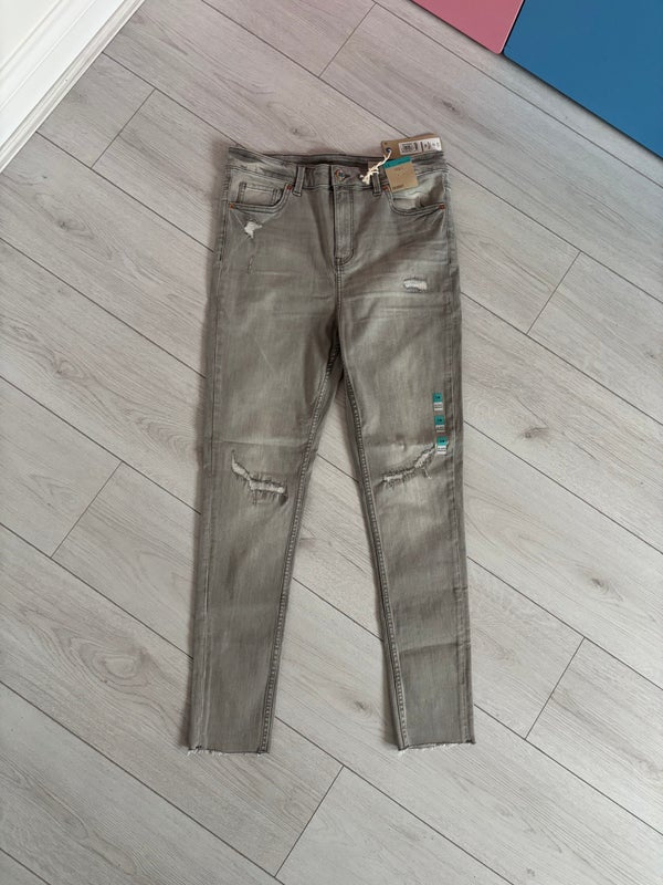 M&S The Ivy Skinny Regular Length Jeans Grey Size 14 — 14