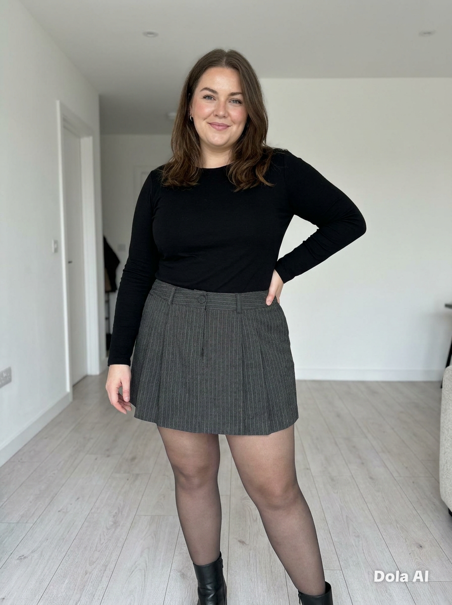 Women's Primark Grey Striped Mini Skirt Viscose Polyester Size UK 20