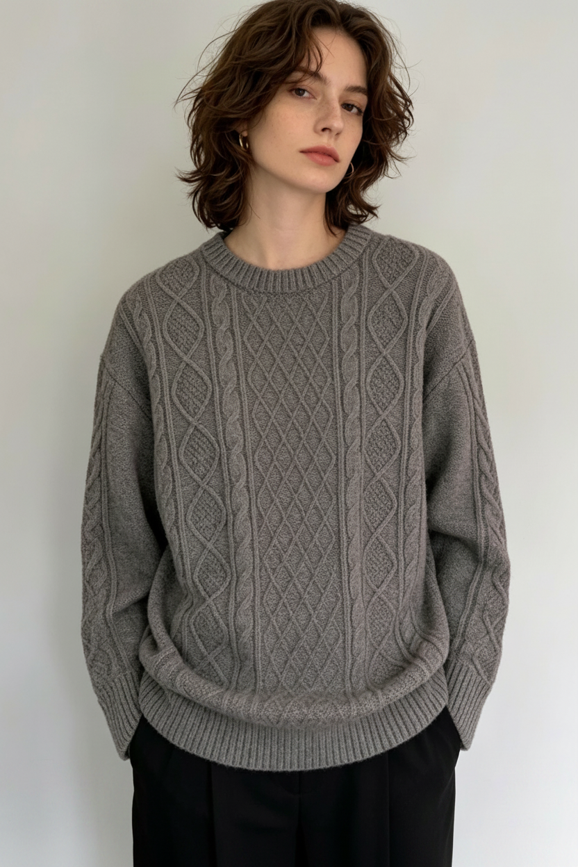 H&M Long Sleeve Relaxed Fit Knitted Long Jumper Tunic With Wool Size S