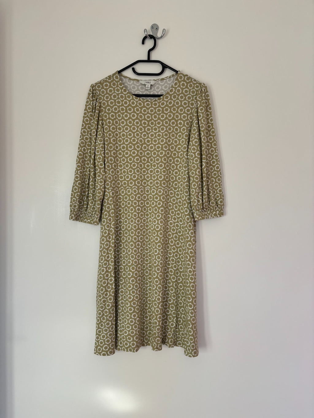 Women's Marks & Spencer Half 3/4 Sleeve Viscose Casual Dress Size 12 Regular