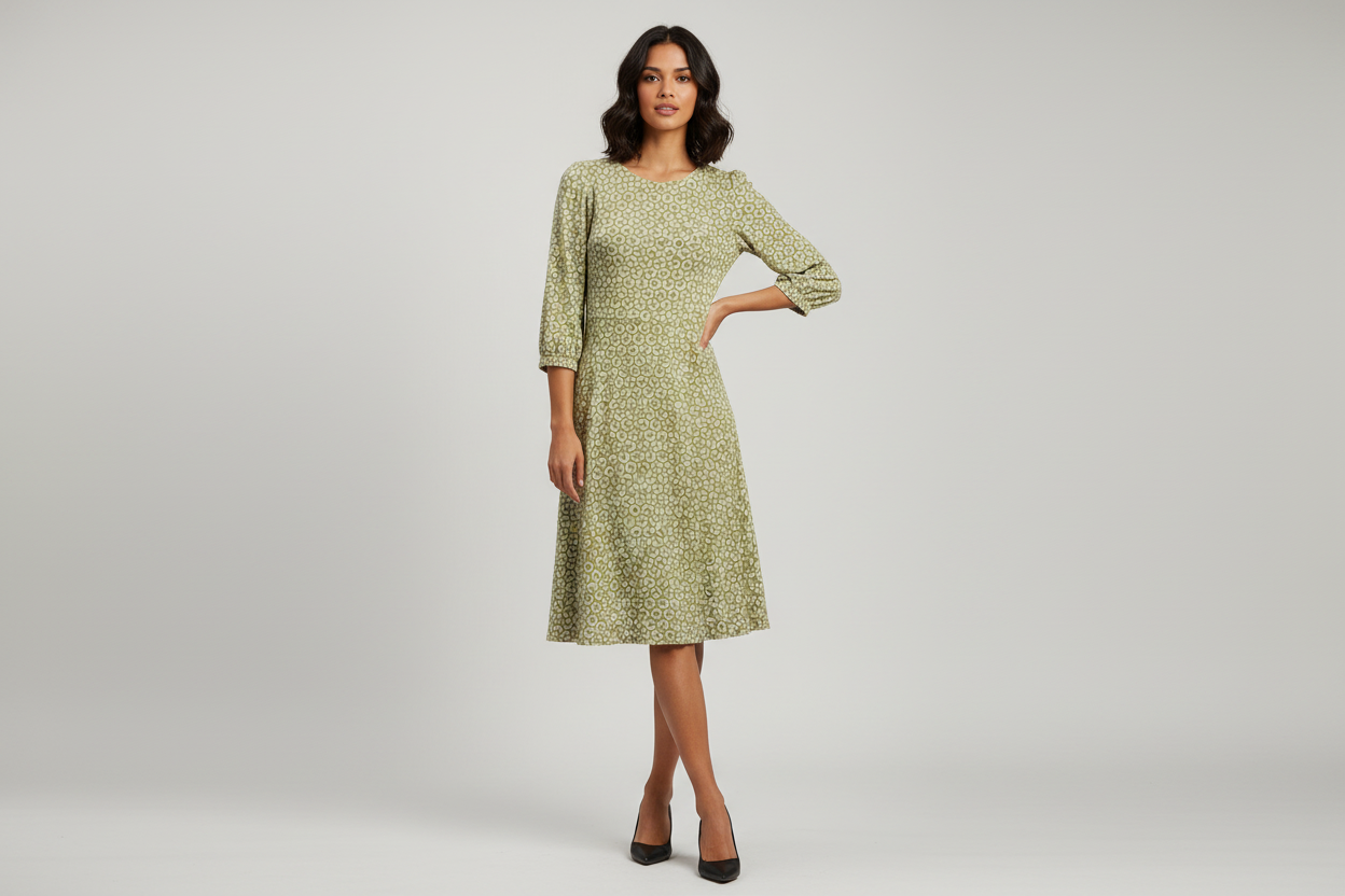 Women's Marks & Spencer Half 3/4 Sleeve Viscose Casual Dress Size 12 Regular