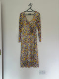 Nutmeg Long Sleeve Multi Floral Midi Dress Lined