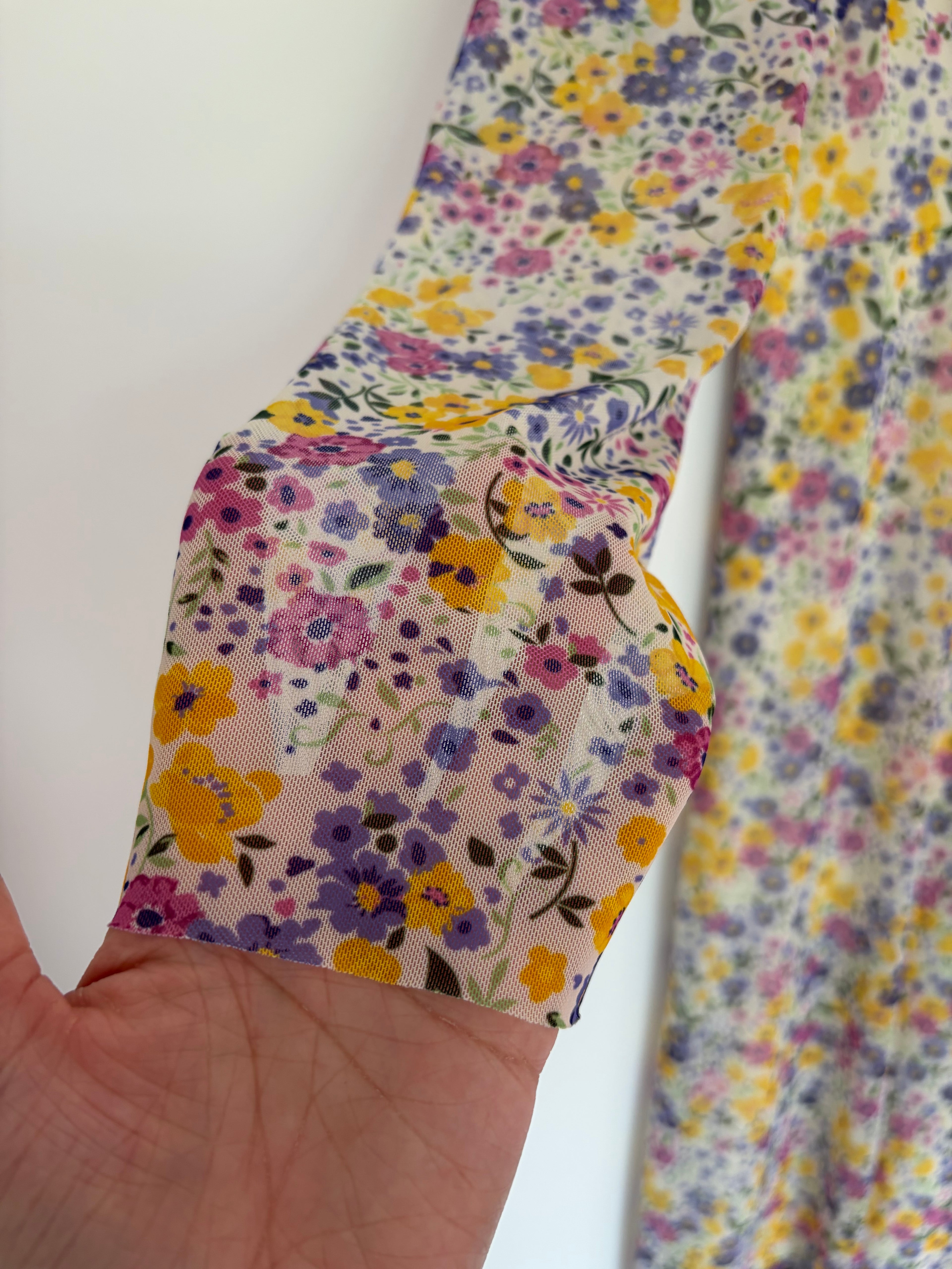Nutmeg Long Sleeve Multi Floral Midi Dress Lined