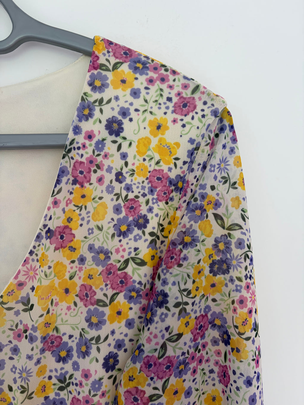 Nutmeg Long Sleeve Multi Floral Midi Dress Lined