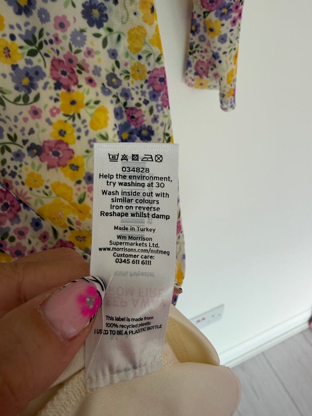 Nutmeg Long Sleeve Multi Floral Midi Dress Lined