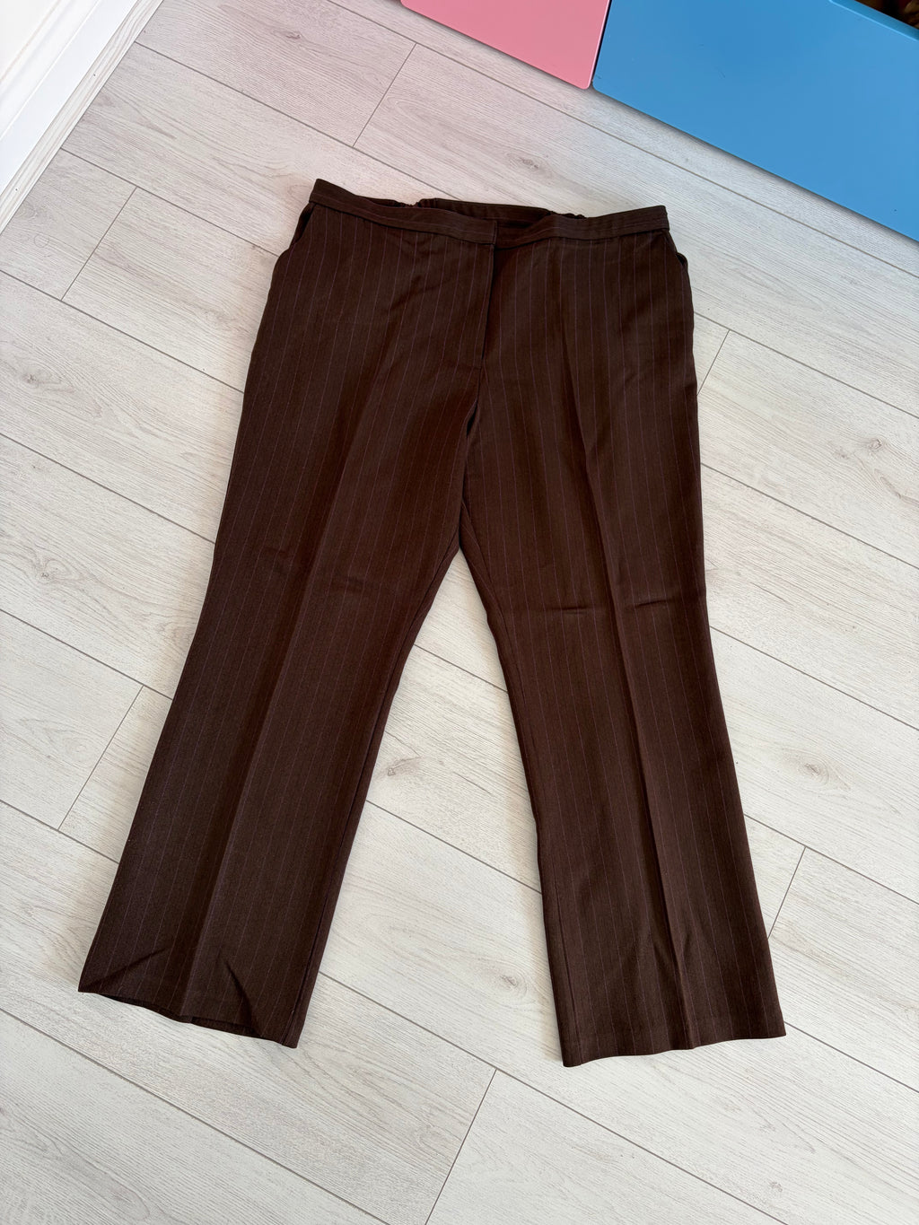 Marks & Spencer Brown Cocoa Straight Leg Tailored Trousers