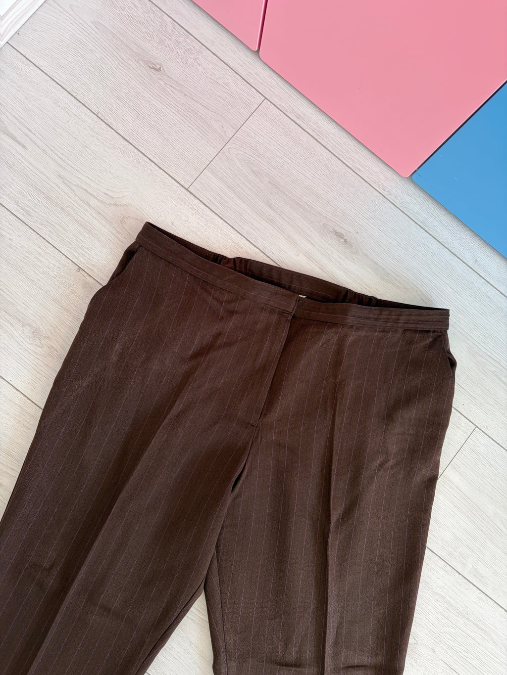 Marks & Spencer Brown Cocoa Straight Leg Tailored Trousers