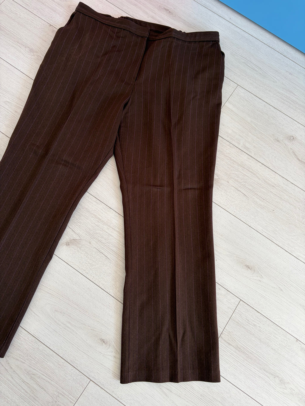 Marks & Spencer Brown Cocoa Straight Leg Tailored Trousers