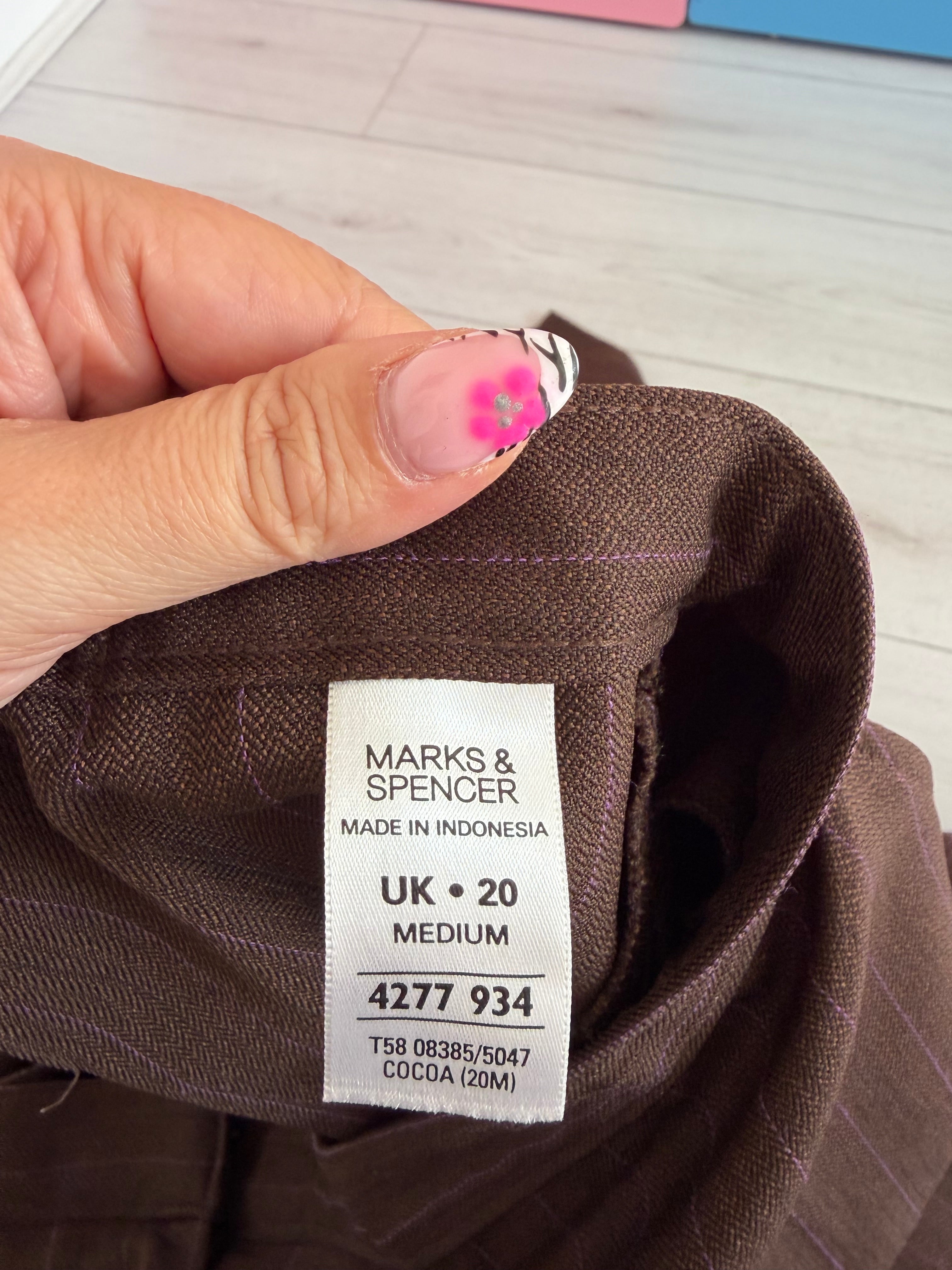 Marks & Spencer Brown Cocoa Straight Leg Tailored Trousers