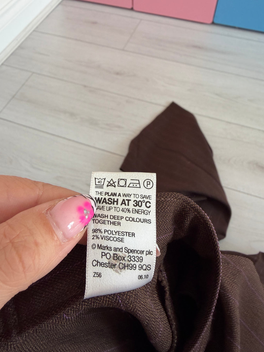 Marks & Spencer Brown Cocoa Straight Leg Tailored Trousers