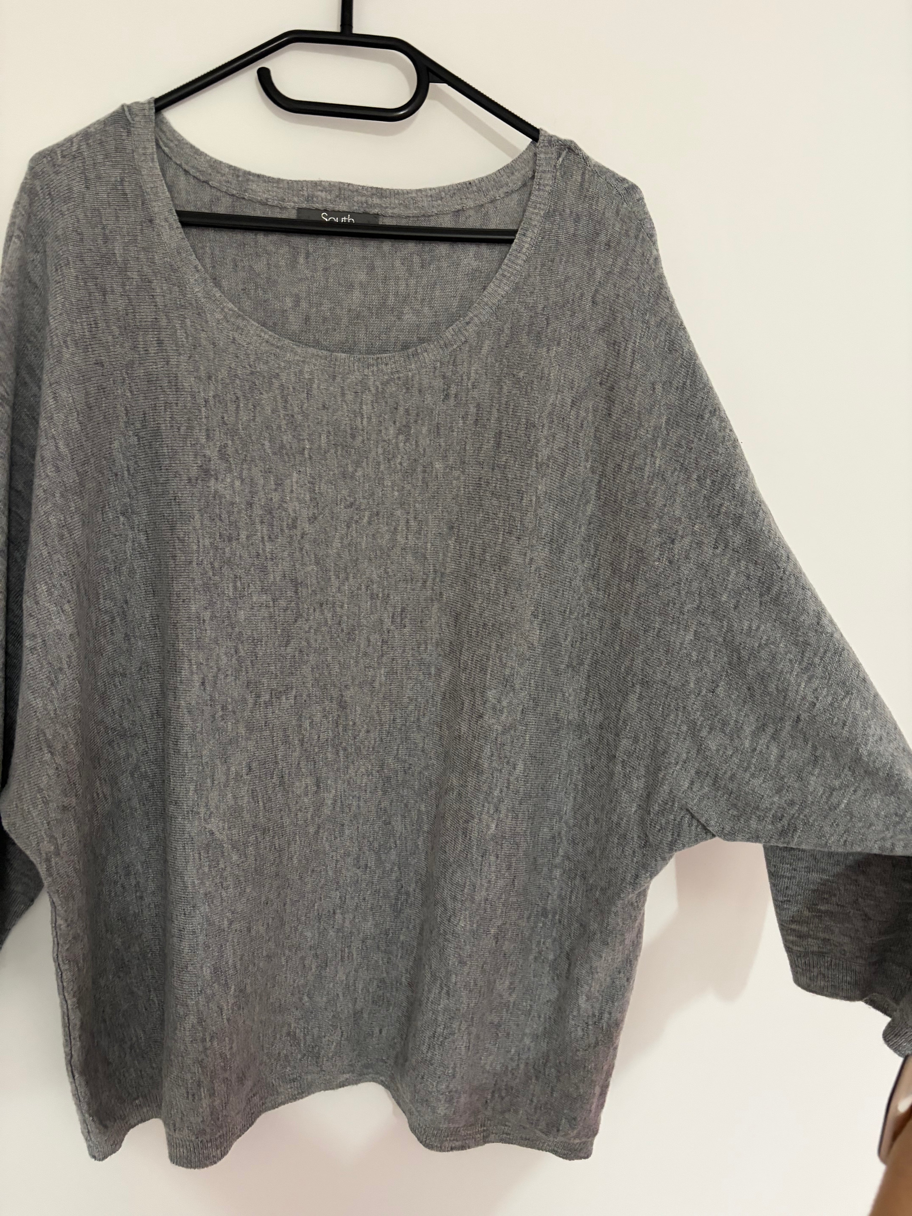 South 3/4 Batwing Style Sleeve Jumper Pullover Grey Size 20-22