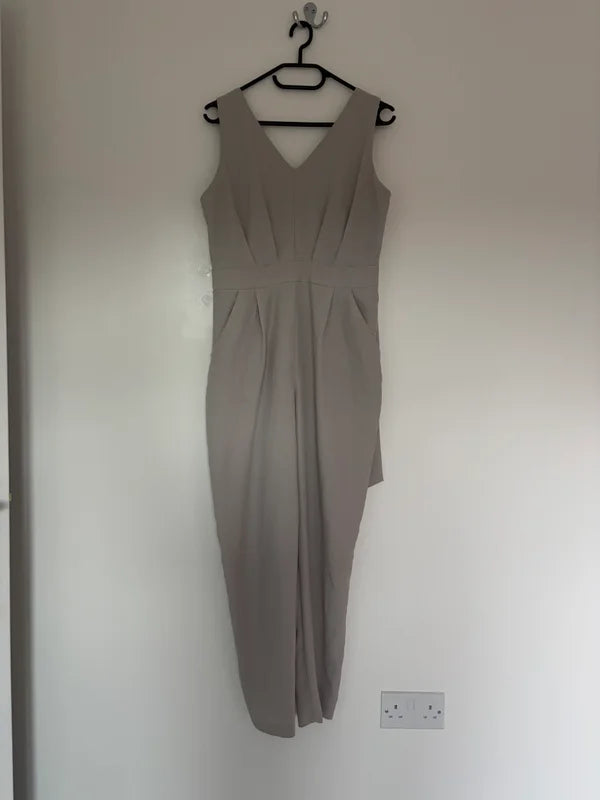Miss Selfridge Sleeveless Tie Neck On Back Jumpsuit Size 12