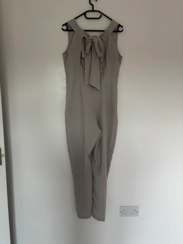 Miss Selfridge Sleeveless Tie Neck On Back Jumpsuit Size 12
