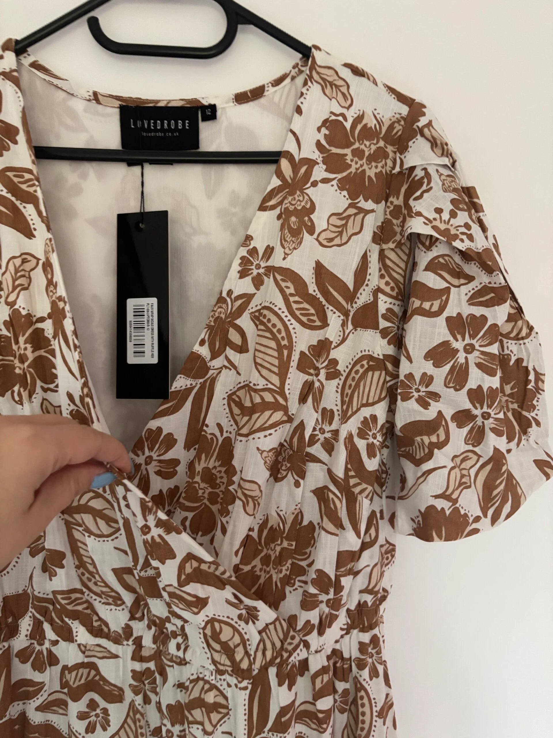 Lovedrobe Faux Wrap Midaxi Dress With Ruffle Hem Size 12