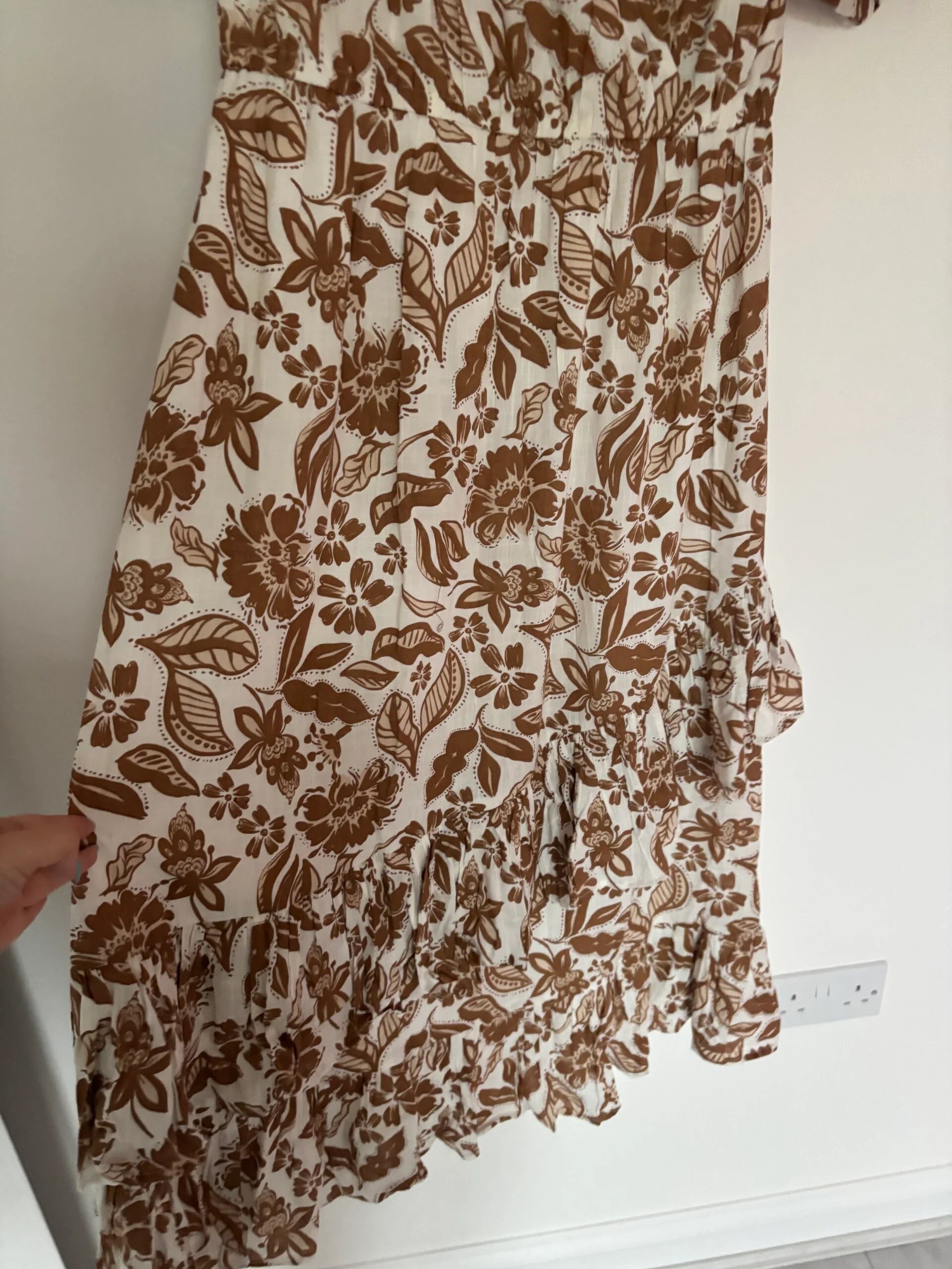 Lovedrobe Faux Wrap Midaxi Dress With Ruffle Hem Size 12
