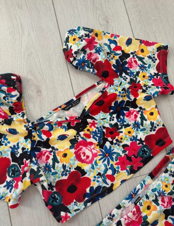 Shein Summer Floral Co Ord Set Outfit Size S